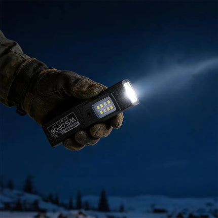 1/2Pcs Mini Portable Rechargeable LED Torch Light Waterproof Work Pocket Flashlight with Magnetic Grip Compact LED Flashlight