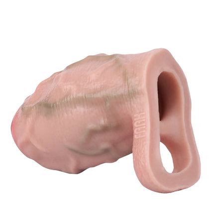 SXXY 2 Colors Silicone Realistic Deep Veins Open Head Penis Sleeve For Men Delay Ejaculation Soft Inner Thread Cock Ring Dick Sh
