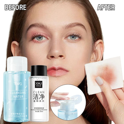 Gentle Press Pump Makeup Remover 300ml Amino Acid Cleansing Water, Deep Clean Hydrating Non-Tightening Non-Sticky Makeup Remover