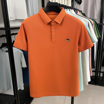 Luxury fashion brand short sleeve men polo shirt summer soft breathable lapel T-shirt new trend exquisite embroidery premium top