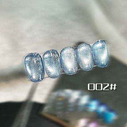 1-10pcs WS Sparkling Blue Glass Bead Cat Magnetic Gel Nail Polish Flash Whitening Popular Semi Permanent Soak Off UV Gel Varnish