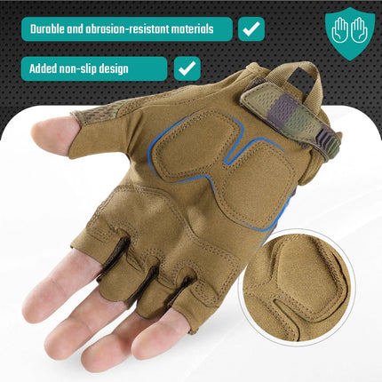 Tactical Half Finger Gloves Outdoor Sport Cycling Hunting Shooting Camping Hiking Combat Bicycle Non-slip Shock-proof Gear Men