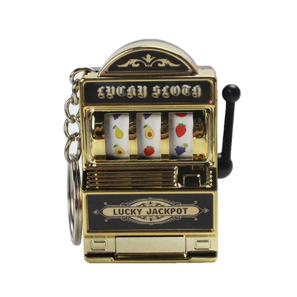 Mini Fruit Slot Machine Keychain Lucky Charm Jackpot Keychains Mini Casino Pendant Bag Charm Novelty Gifts for Kids Adults