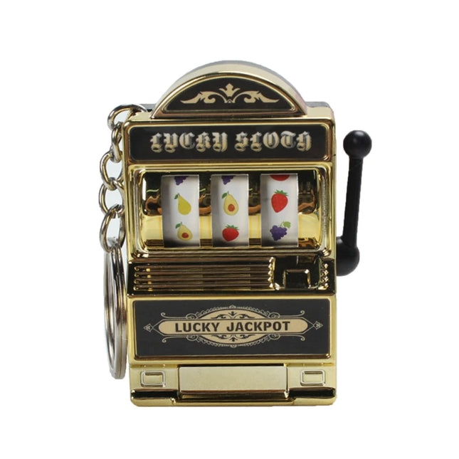 Mini Fruit Slot Machine Keychain Lucky Charm Jackpot Keychains Mini Casino Pendant Bag Charm Novelty Gifts for Kids Adults