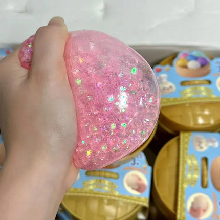 Glitter Dumpling Squishies with Box - Sensory Dumpling Pressure Toy for Stress Relief Fun Squishy Toys for Adults And Kids