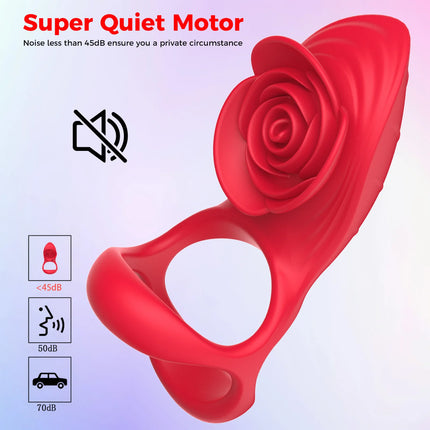 Rose Lock Ring Vibrator for Men,delayed Ring for Masturbation,stimulating Penis and Prolonging Orgasm,adult Products for Couples