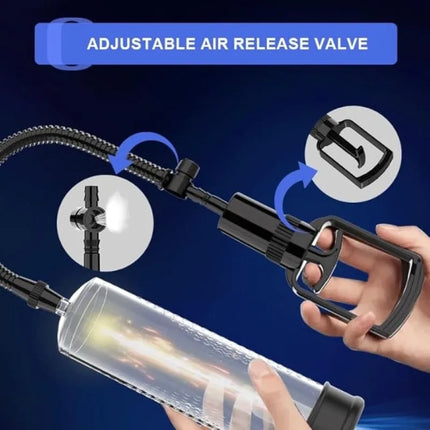 Men's Vacuum Penis Pump-Manual Enlargement Trainer with Silicone Sleeves, Enhanced Erection, Safe Suction, Adult Sex Toy for Men
