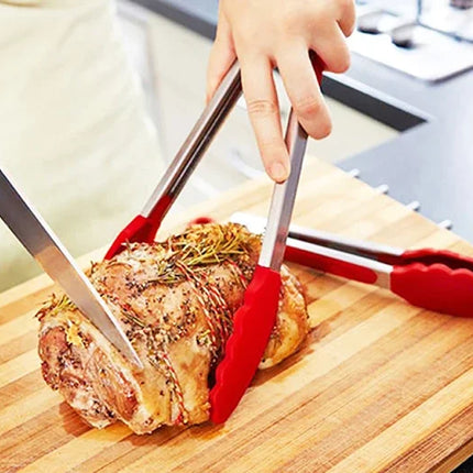 Food Tong Stainless Steel Kitchen Tongs Silicone Nylon Non-Slip Cooking Clip Clamp BBQ Salad Tools Grill Kitchen Accessories