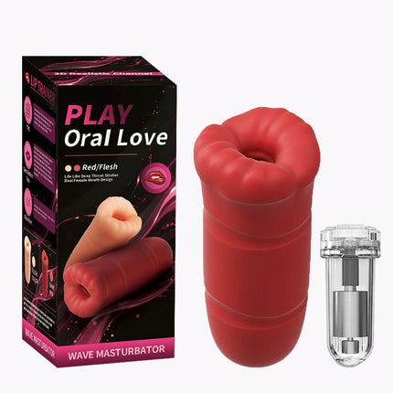Sex Product 18+ Male Masturbator Cup with Vibrating Bullet, Oral Blowjob Stimulation Realistic Vagina, Waterproof Penis for Men