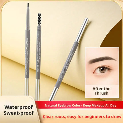 Ultra Fine Double Ended Eyebrow Pencil Waterproof Sweatproof Long Lasting Natural Hair Like Strokes Beginner Friendly with Brush
