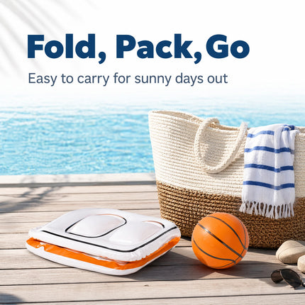 Inflatable Floating Basketball Hoop Set Thick PVC Water Shooting Game With Mini Basketball Summer Swimming Pool Beach Backyard