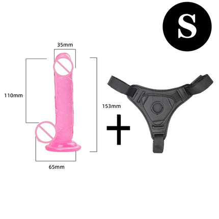 Strapon Dildo for Women Suction Cup Realistic Strap-On Dildo Huge Penis Belt Sexual Harness Strap On Anal Sex Toy for Lesbian