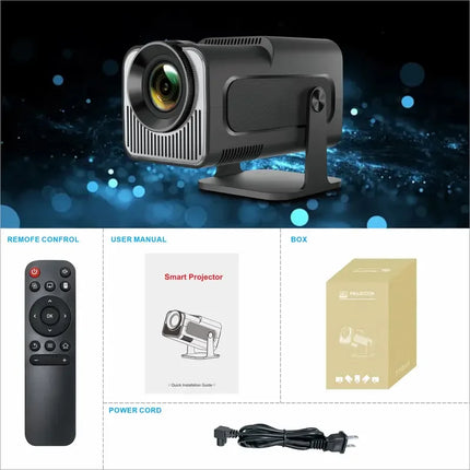 HY320 Mini video projector Native 720P Android 11 Projectors 300ANSI Wifi6 Cinema OutdoorPortable 180° Rotable BT5.0 4K Moive