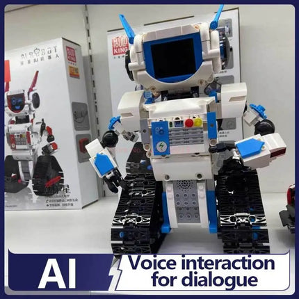 Ai Robot Building Block Assembly Model Toy With Voice Interaction For Boys, Rc Robot Gift
