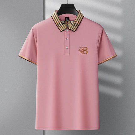 2025 New Luxury Men's Short-Sleeved Summer High-Quality Designer Boutique Brand Embroidered Polo Shirt Business Casual T-shirt
