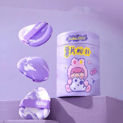 Lishu 6pcs Dry Wet Usable Makeup Cosmetic Puff Sponge Cushion Blendering Puff for Foundation Powder Soft and Cute