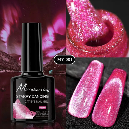 Romantic Galaxy Cat Eye Gel Nail Polish Semi-permanent Glitter Soak Off UV Holographic Magnetic Rainbow Gel for Nail Manicure