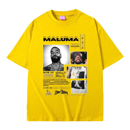 Singer Maluma Music Album Cover T Shirts Men Women Casual Tshirt Men's Fashion T-shirts Hip Hop Rap Streetwear