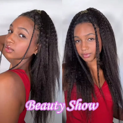 30 Inch Feather Crochet Human Hair Extensions Knotless Pre-Separated Kinky Straight Invisible Knot Human Crochet Hair For Women