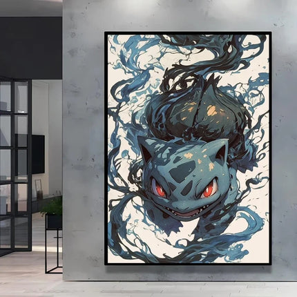 Pokemon Eevee Series Wall Art Unique Ink Style Decorative Paintings High - Quality Canvas Add A Touch of Fantasy To Your Home