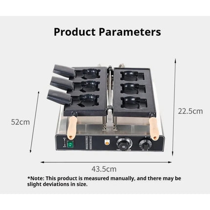 3 Piece Cute Cartoon Kitty Cat Waffle Iron Machine 110V220V Cat Waffle Iron Open Mouth Ice Waffle Iron with Timer Stall Mold