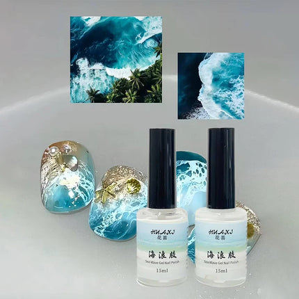 Quickly Blooming Nail Polish Bubble Colorful Ocean Wave Gel DIY Nail Art Blossom Gel Semi Permanent Soak Off Marble Gel Polish