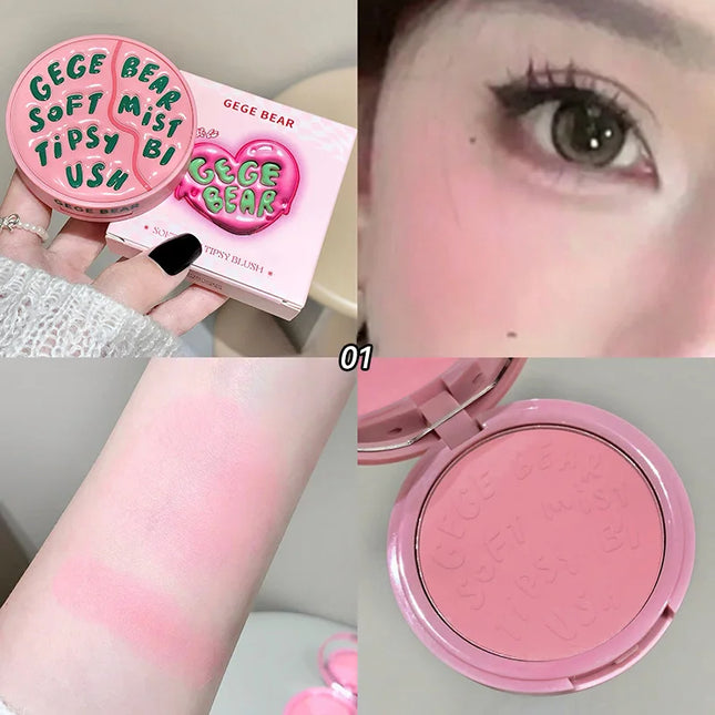 Gege Bear Soft Mist Blush - 4g, Fine Texture with Rich Color, Instagram Style, Easy for Daily Use