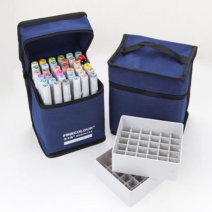 FINECOLOUR Large Capacity Zipper Pen Bag Art Markers Canvas Storage Navy Blue Bag Hold With base 120/168/240Pcs Markers Pen