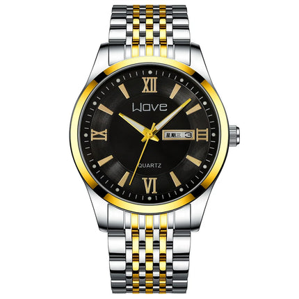 UTHAI Men's Watch High End Calendar Luminous Steel Wristband Fashion Trend Classic Business Quartz Watch Clock Gift