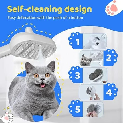 3-in-1 Cat Hair Brush Dog Hair Brush  Electric Pet Cleaning Steam Spray Massage Hair Removal Comb anti-Tangle
