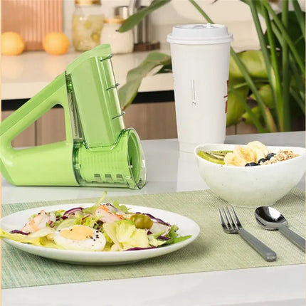 A98G-Electric Cheese Grater Salad Maker With 4 Different Shapes Of Blades 40W Electric Rotary Slicer Shredder Black