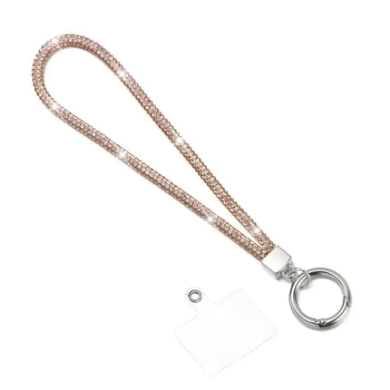 Glitter Bling Bling Keychain Bright Rhinestone Phone Lanyard Diamond Wrist Straps Hanging Cord Diamond Crystal Anti-lost Rope