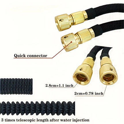 25/150ft Garden Water Hose Expandable Metal Connector High Pressure TPE Reel Magic Water Pipes for Garden Hose Farm Irrigation