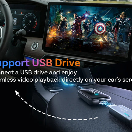 OTTOCAST Play2Video Ultra 3 In 1 Ai Box Wireless CarPlay Android Auto Adapter Built-in APP Hub for Youtube Netflix IPTV Tiktok
