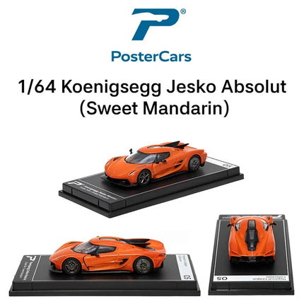 Postercars 1/64 Toy Car Model Lamborghini McLaren Bugatti Koenigsegg Pagani Aston Martin Diecast Vehicle Miniature Free Wheels