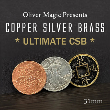 Ultimate CSB 31mm Copper Silver Brass Coin Magic Tricks Close Up Illusion Coin Transformation Magia Magie Magician Prop Gimmick