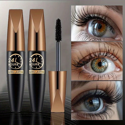 2pcs/set 8D Curling Waterproof Mascara Long Lasting Fiber Formula Boosts Lash Volume & CurTravel-friendly Design Eye Makeup