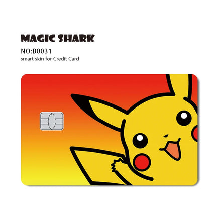 Maigc Shark Cute Pokemons Mewtwo Eevee Pikachu Gengar Sticker Film Cover for Debit Credit Card No Fade