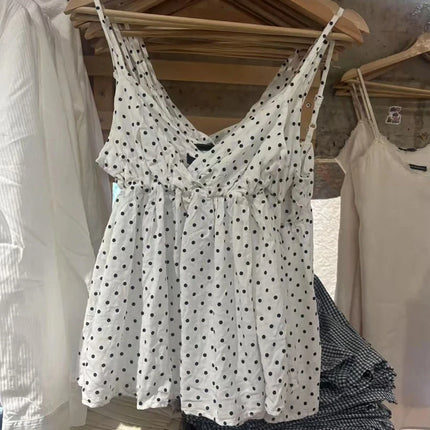 Floral Print Bow V Neck Camis Women Chic Lace Trim Sleeveless Slim Crop Tops Vest Sweet Casual Fashion Raw Hem Tank Top Y2k New