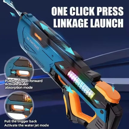 Children Electric Water Gun with Lights and Sound Effect Long Range Automatic Water Blaster Kids Adult Summer Outdoor Pool Toys