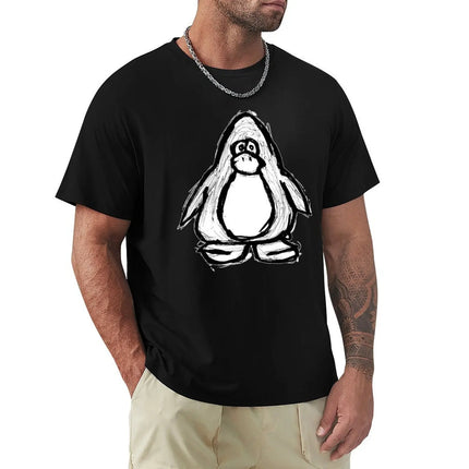 Dark and Gritty Club Penguin character T-Shirt blacks essential t shirt vintage anime shirt mens t shirt