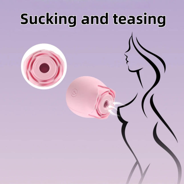 Rose Clitoral Sucker Vibrator for Women 10 Modes Powerful Suction Waterproof USB Rechargeable Silent Silicone Adult Sex Toy