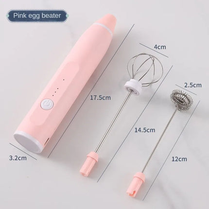 1 USB rechargeable hand-held egg beater 3 speed electric milk foam mixer coffee drinks foam bar