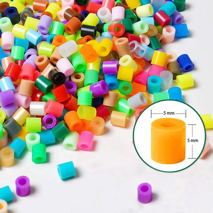 Fuse Beads Kit 24/48 colors 5MM 3D Pixel Puzzle Iron Beads Handmade Crafts Decor DIY Make Puzzle High Quality Melting Beads