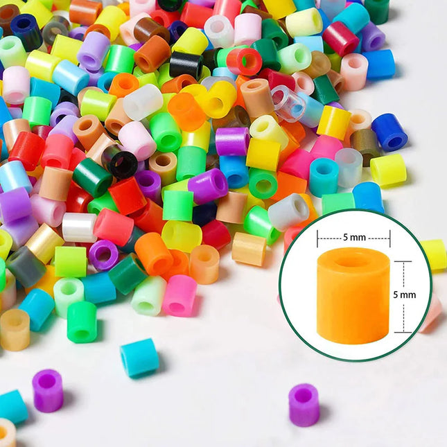 Fuse Beads Kit 24/48 Colors 5MM 3D Pixel Puzzle Iron Beads Handmade Crafts Decor DIY Make Puzzle High Quality Melting Beads
