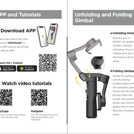 Folding Handheld Gimbal Smart XE 3-Axis Phone Gimbal Stabilizer With Focus Wheel for iOS Android iPhone 16-12 Vlog Stabilizer