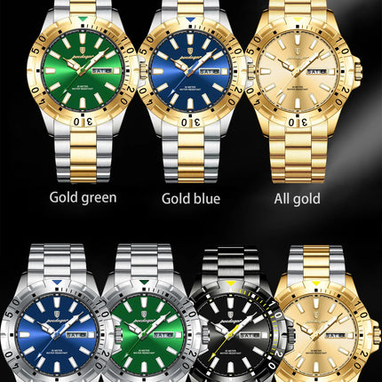 POEDAGAR Luxury Quartz Man Watch Waterproof Luminous Date Week Men Watch Military Stainless Steel Men's Watches Sport Male Clock