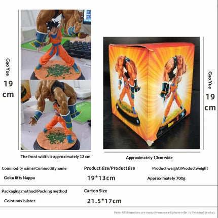 Dragon Ball Z Goku Carrying Nappa Statue 19cm Classic Scene GK Figure Anime Collectible Model Toy Desk Decor Ornament Boys Gift
