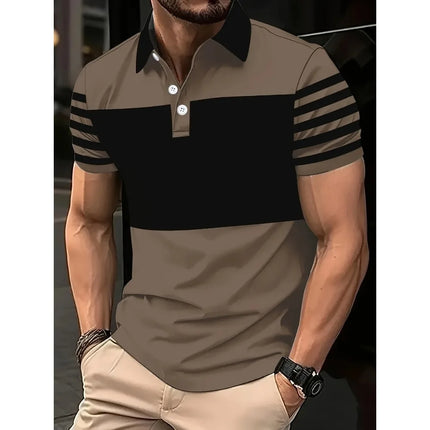 2026 Comfortable Summer Men's Short Sleeved Polo Shirt 100% Polyester Fiber Quick Drying Design Summer Casual Daily Wear Top