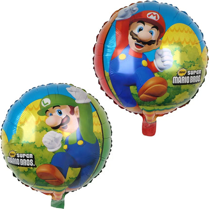 Cartoon Super Mary Balloon Set Mario Luigi Game Themed Birthday Party Decoration  Peach Princess Aluminum Film Balloon Kids Gift